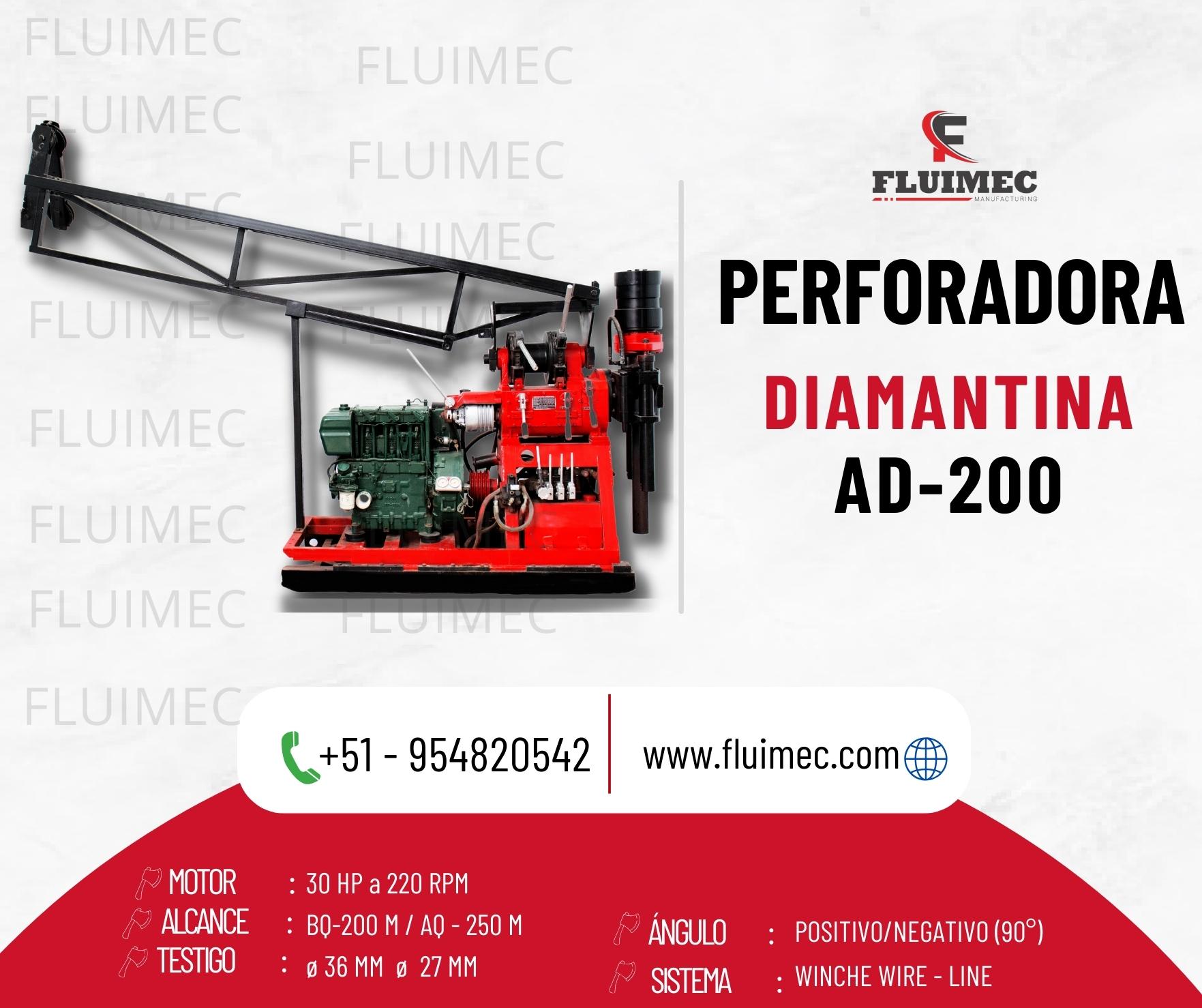 MAQUINA DIAMANTINA AD - 200 MOTOR DIESEL 